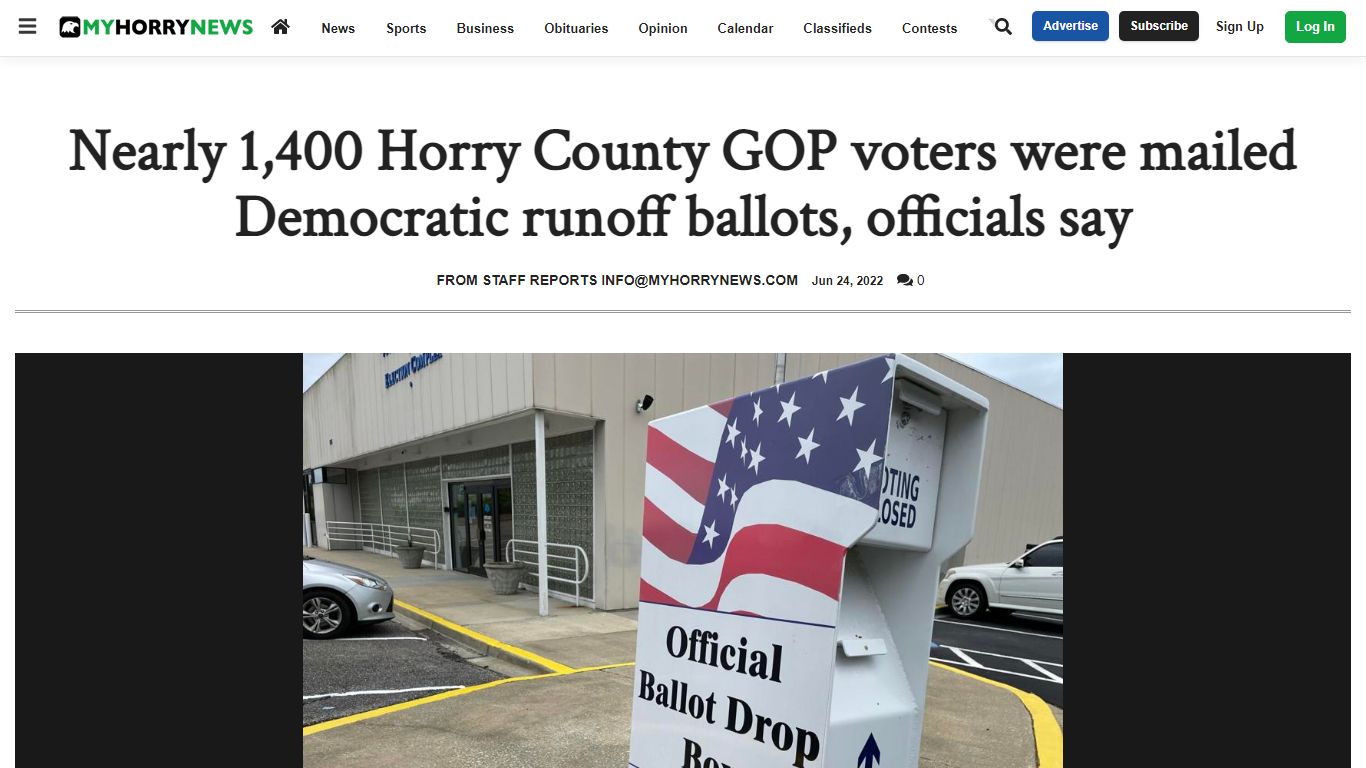 Nearly 1,400 Horry County GOP voters were mailed Democratic runoff ...