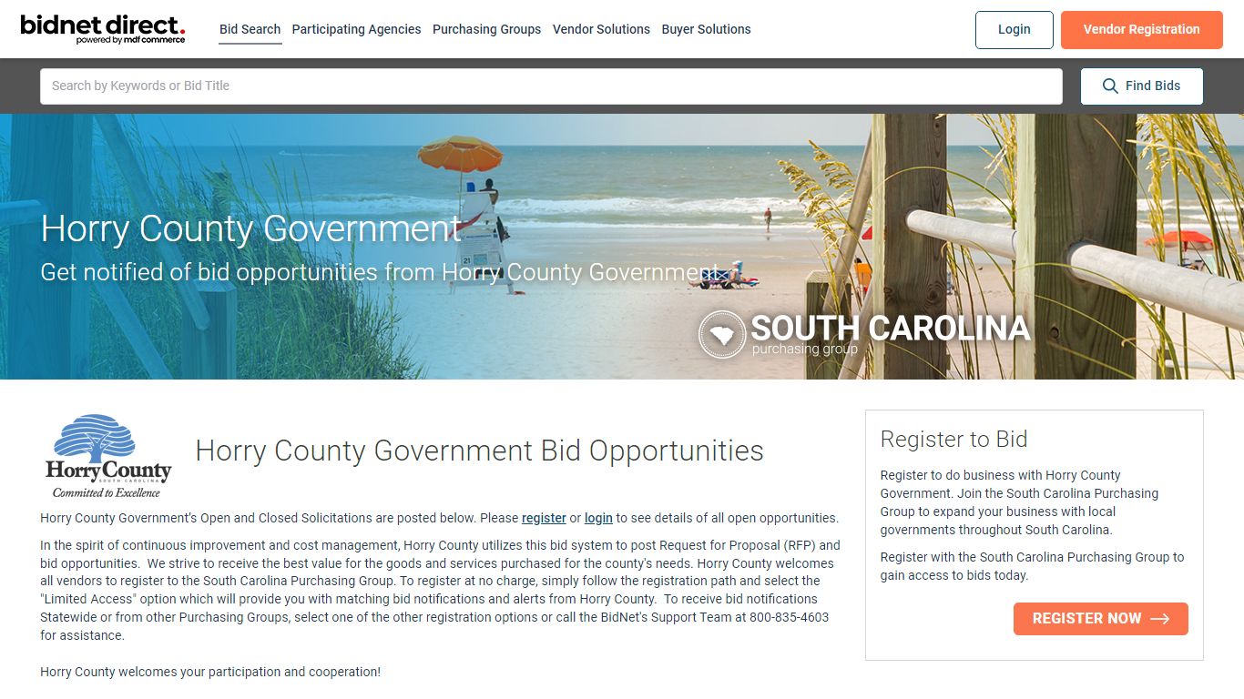 Horry County Government - Bid Opportunities and RFPs | BidNet Direct